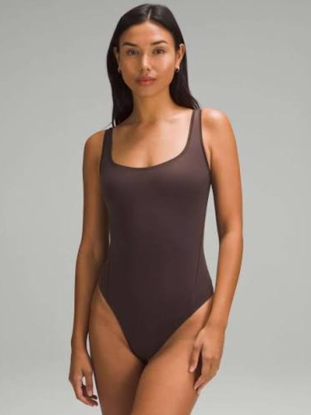 Lululemon Wundermost Ultra-Soft Nulu Square-Neck Sleeveless Bodysuit - Espresso